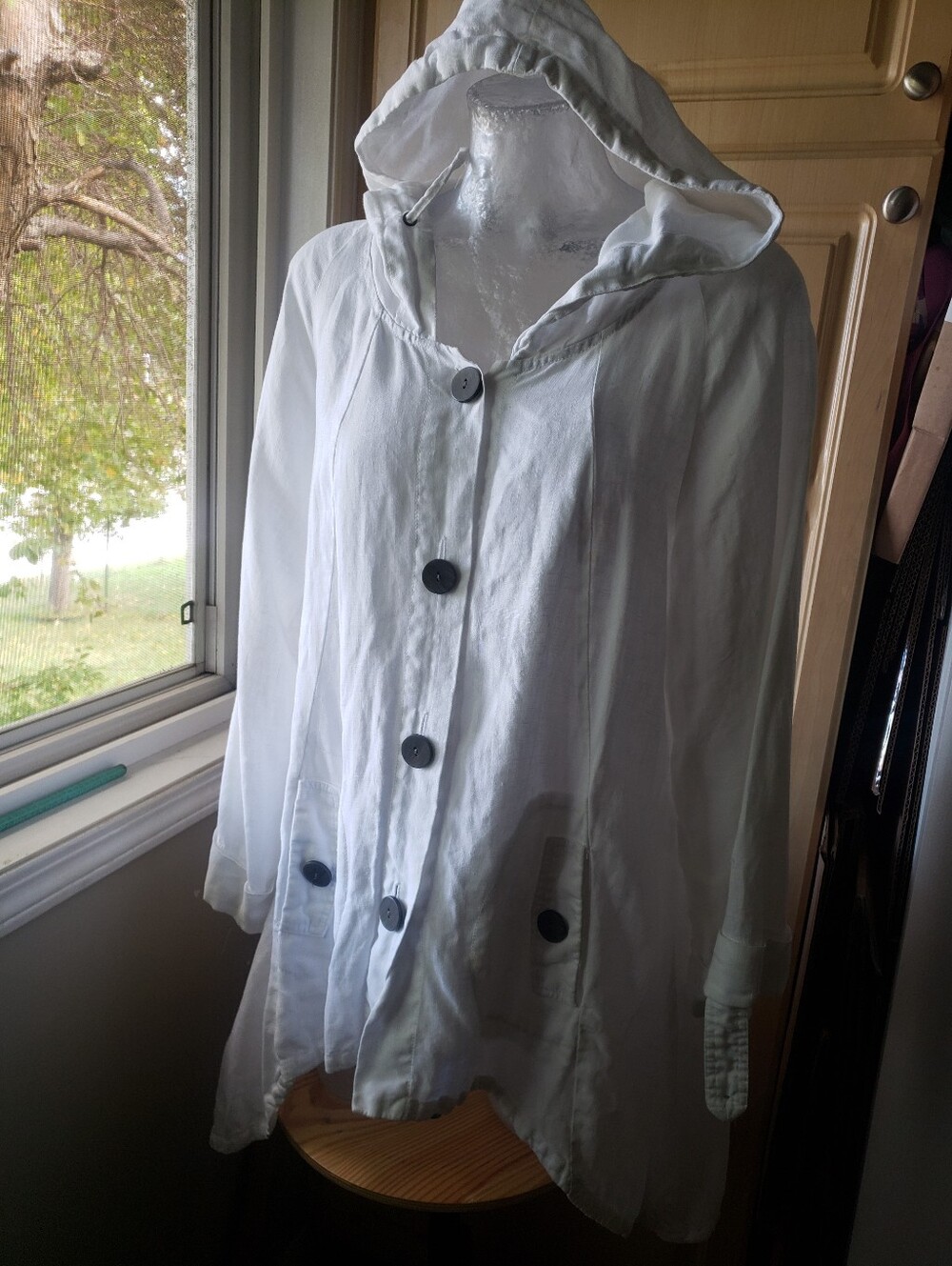 For Cynthia 100% Linen Women's Shirt - Tunic White